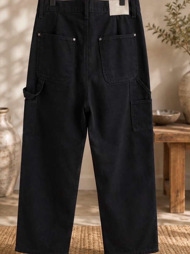 Renggli Women’s Black Utility Workwear Pants Size 30 Made In Usa 100% Cotton — image 2 of 3